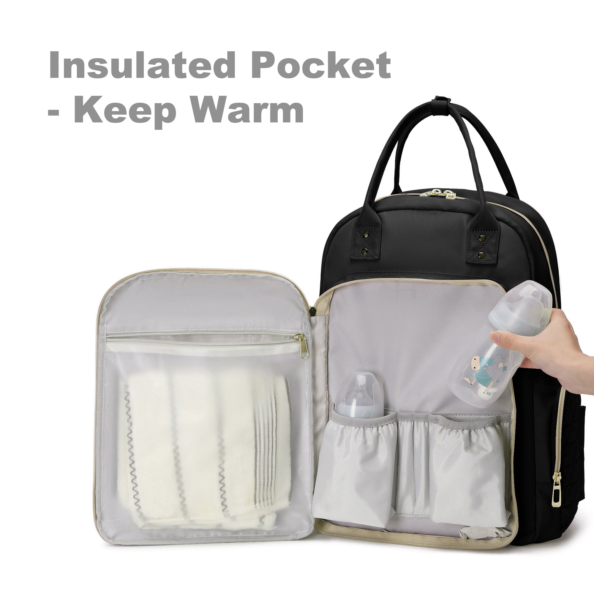 Multifunction Baby Diaper Bag Backpack, Travel Maternity Nappy Bag for Moms, 12x7x16 Inches