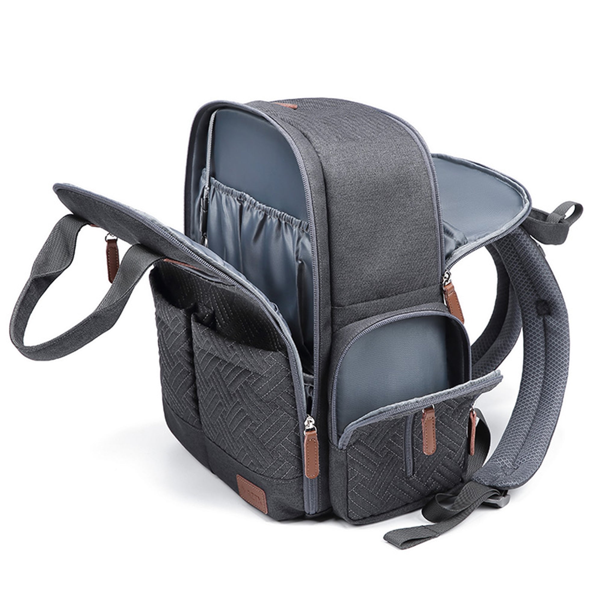 Waterproof Baby Diaper Bag Backpack, Maternity Nappy Bag with Dry & Wet Separation, 12x7x16 Inches