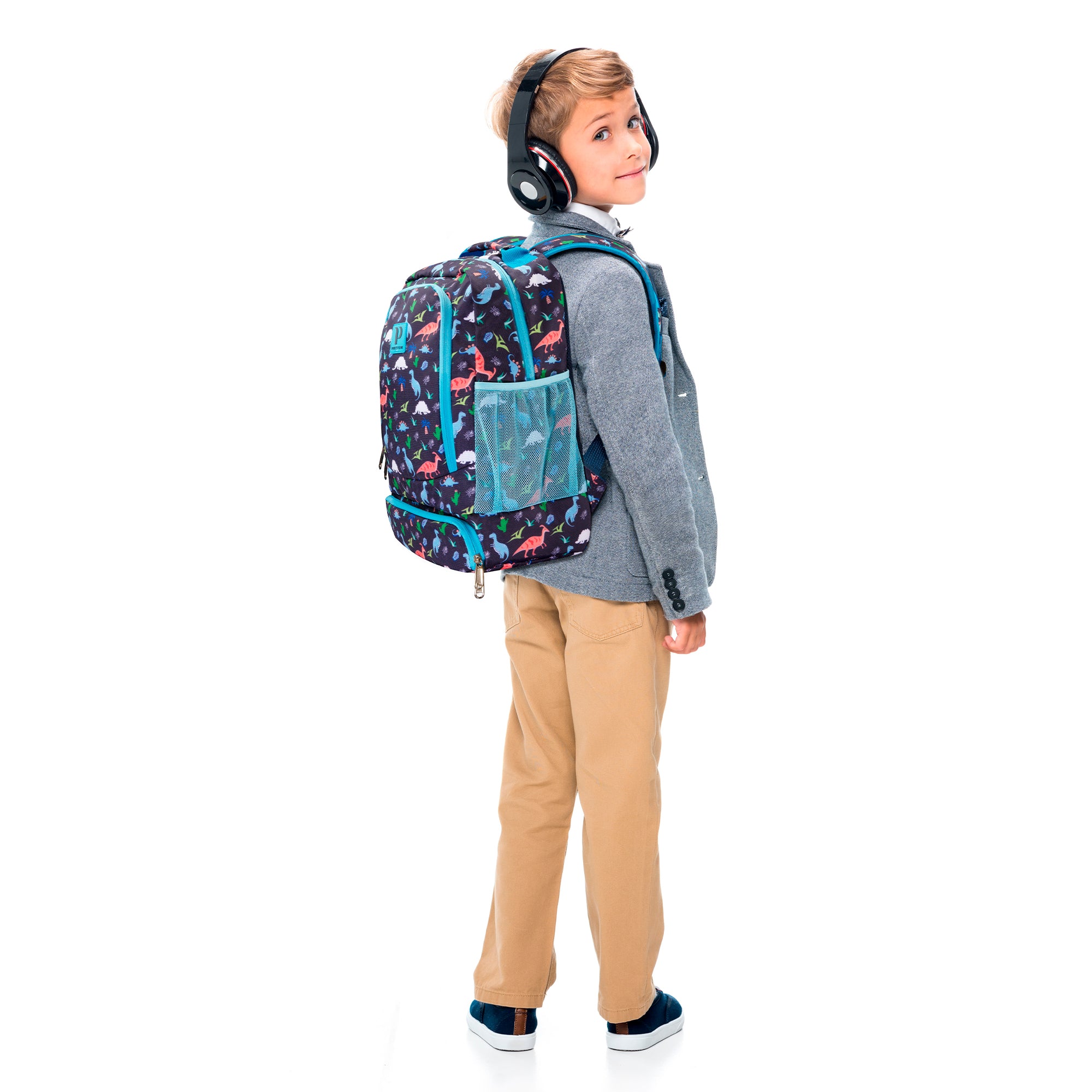 Kids 2-in-1 Backpack and Insulated Lunch Bag – 16” Durable Backpack with Lunchbox in Fun Prints for School and Travel – Water-Resistant, Padded, and Spacious Compartments (Dinosaur Design)