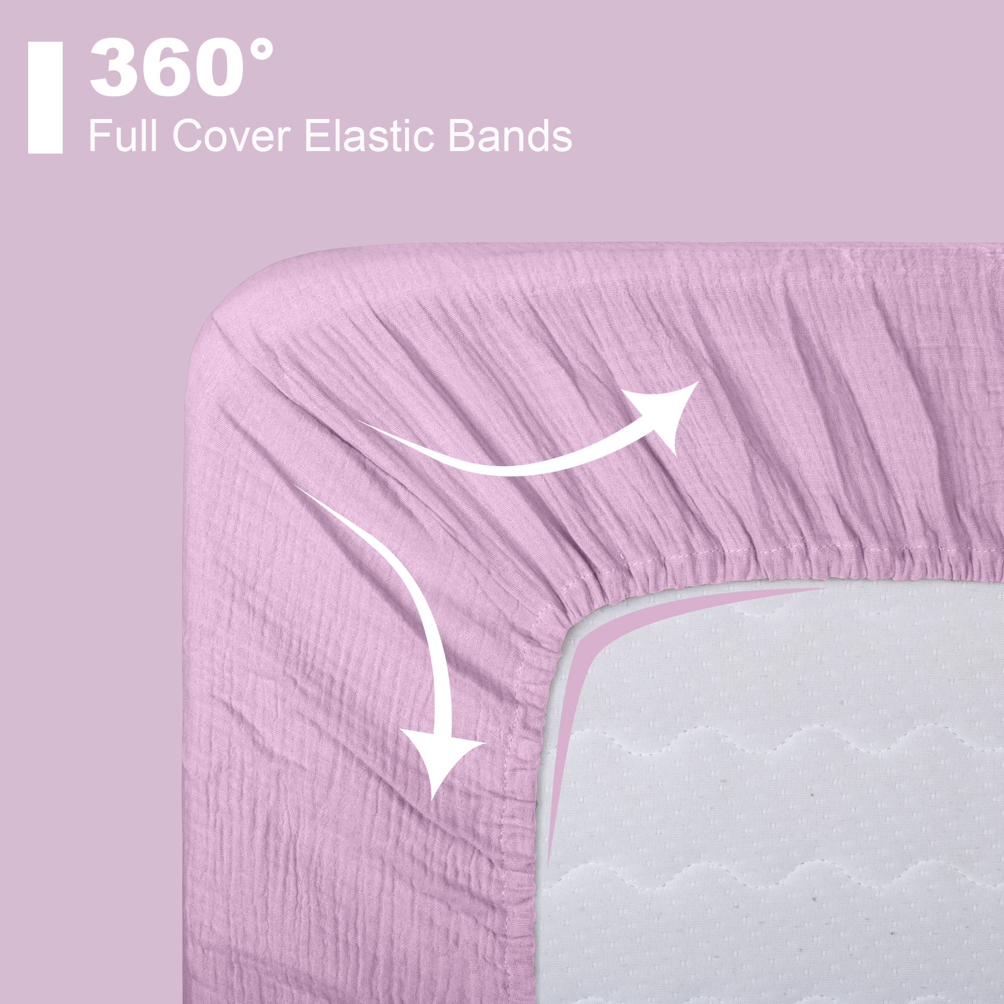 Baby Crib Sheets for Boys Girls, Fitted Elastic Mattress Cover, Army Green, Lavender, Light Blue, Pink