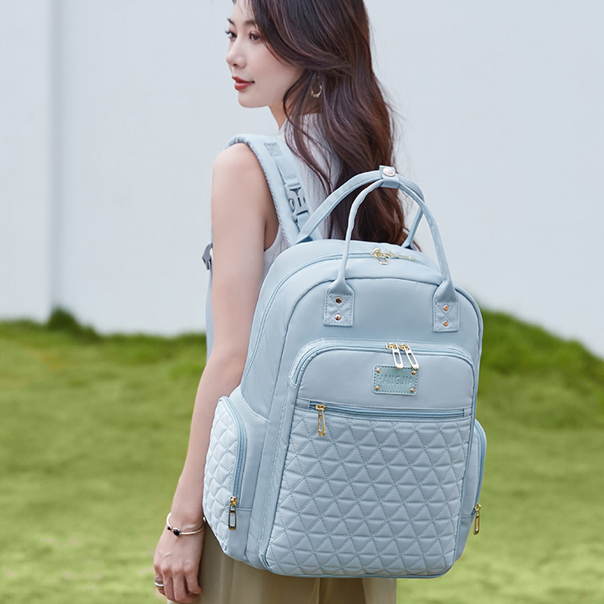 Multifunction Baby Diaper Bag Backpack, Travel Maternity Nappy Bag for Moms, 12x7x16 Inches