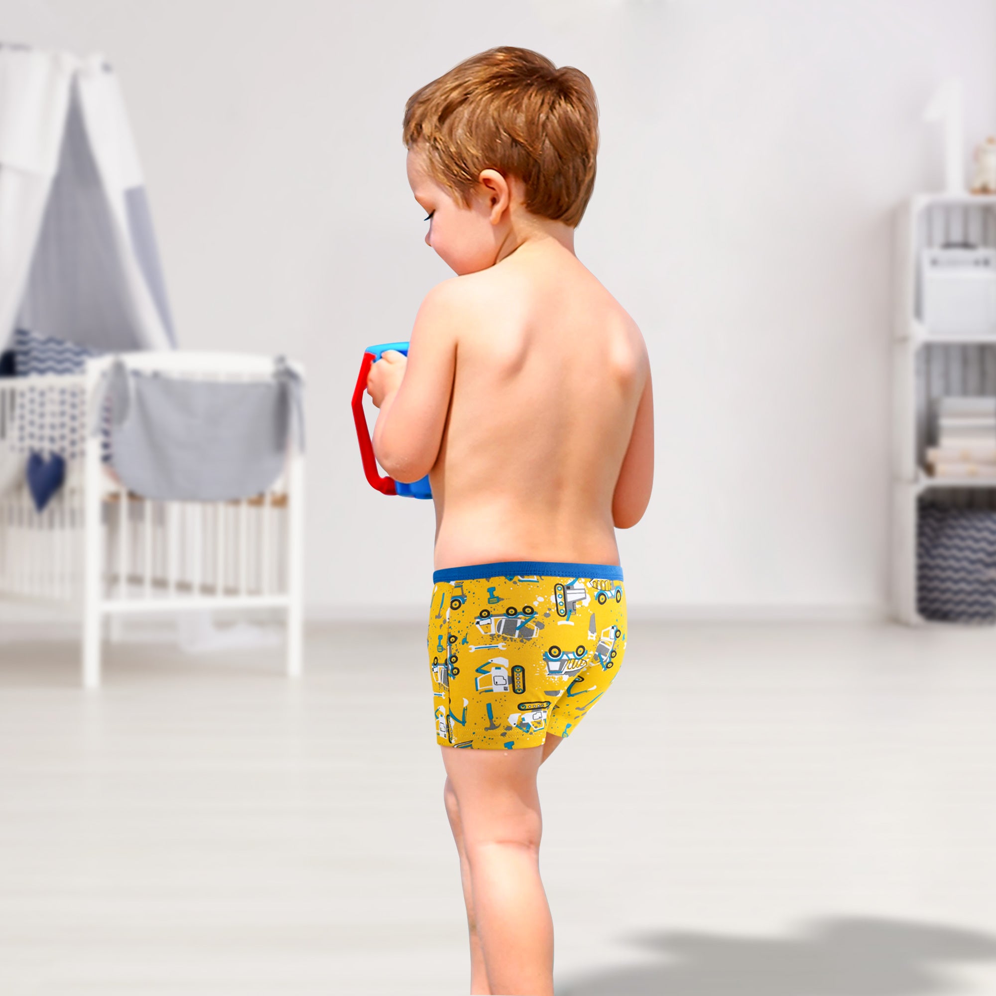 BIG ELEPHANT 10-Pack Boys' Cotton Boxer Briefs – Soft, Breathable Toddler Underwear with Fun Dinosaur Prints, Size 3T-10Y