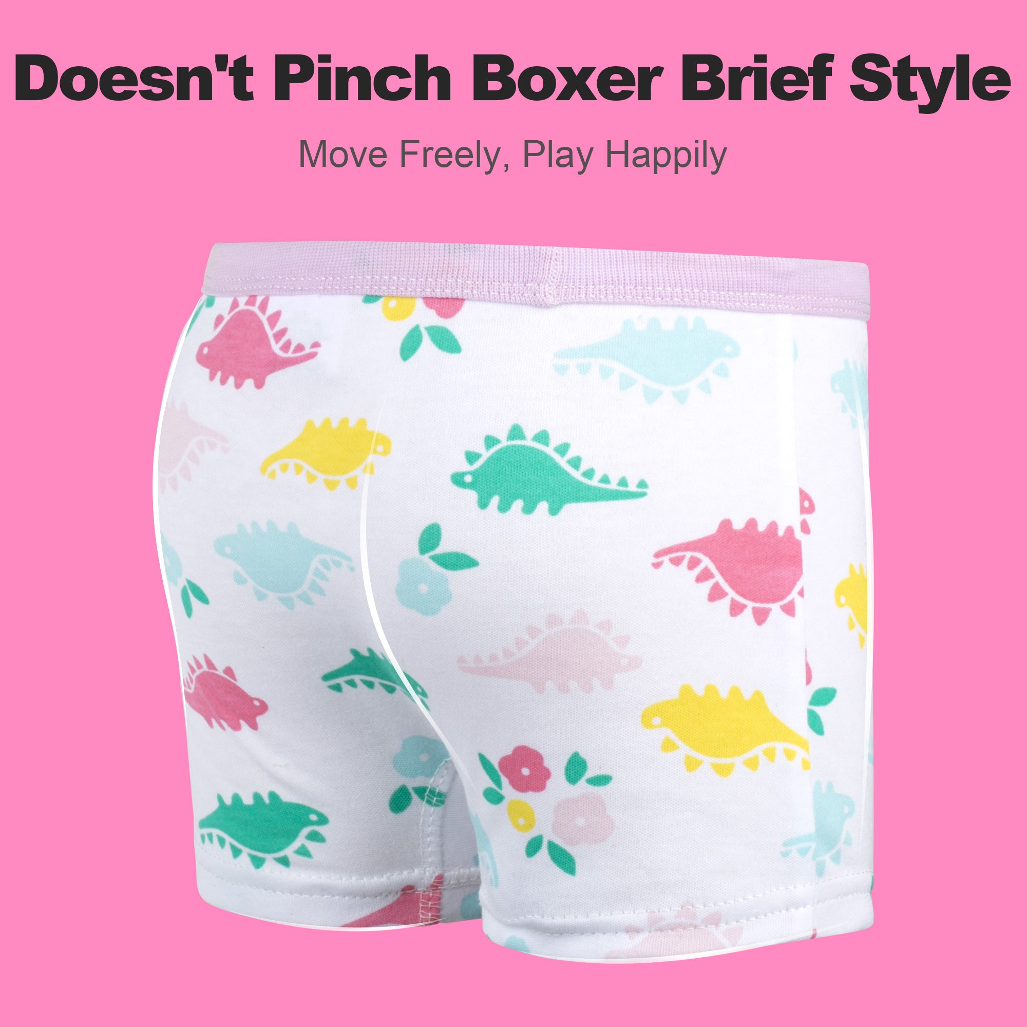 BIG ELEPHANT 10-Pack Girls Cotton Boxer Briefs Underwear – Soft, Breathable Toddler Panties (Sizes 3T-10Y)