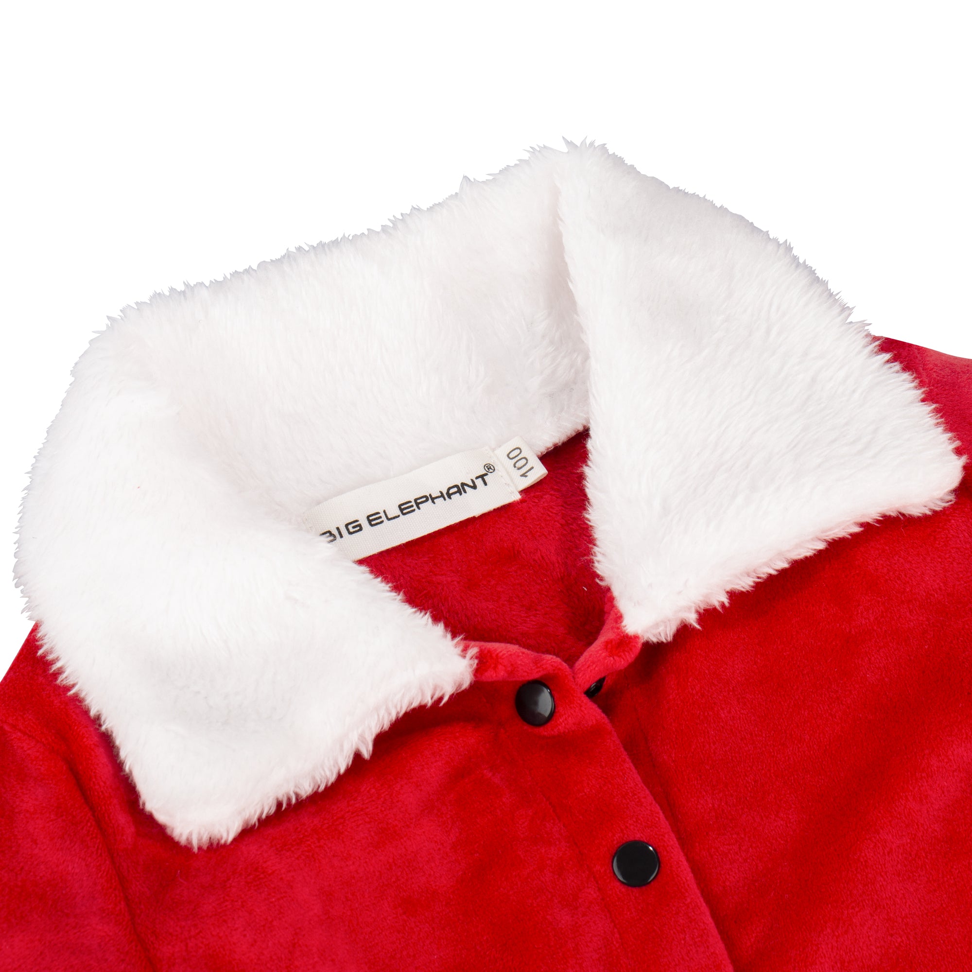 BIG ELEPHANT Unisex Baby 1 Piece Warm Christmas Long Sleeve Romper Pajama with Hat