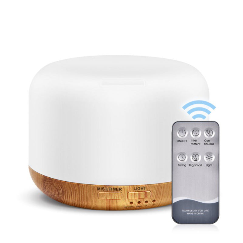 Aroma diffuser in light wood with remote control