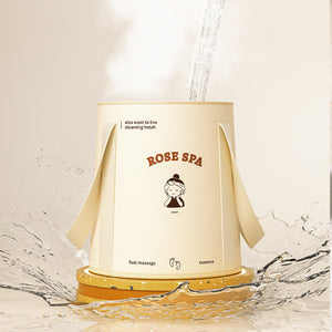 Foot bath tub in use