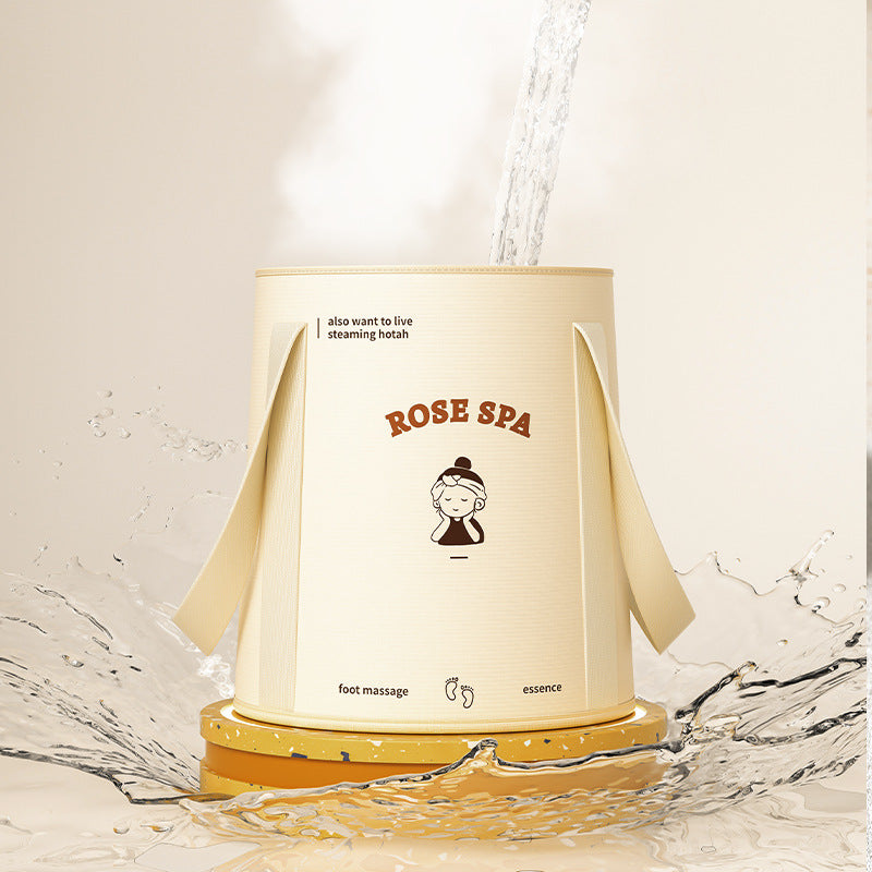 Foot bath tub in use