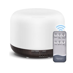 Aroma diffuser in dark wood with remote control
