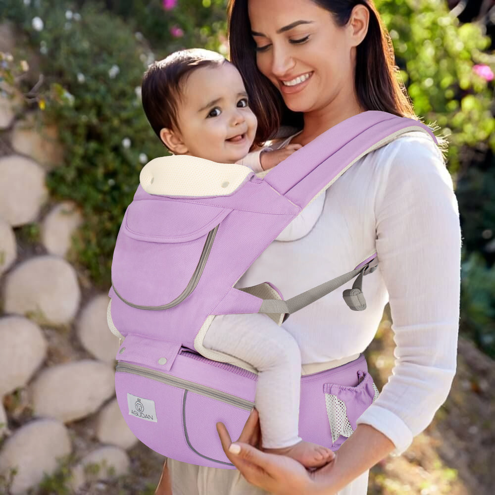 6-in-1 Ergonomic Baby Carrier with Hip Seat, Unisex Waist Stool for Infants 0–36 Months
