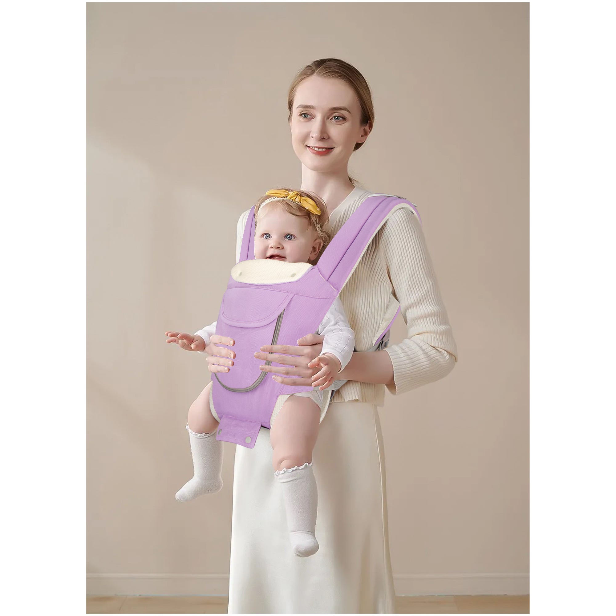 6-in-1 Ergonomic Baby Carrier with Hip Seat, Unisex Waist Stool for Infants 0–36 Months