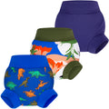BIG ELEPHANT 3-Pack Reusable Swim Diapers, Adjustable, washable, and Waterproof for Boys and Girls, Sizes XS-XXL