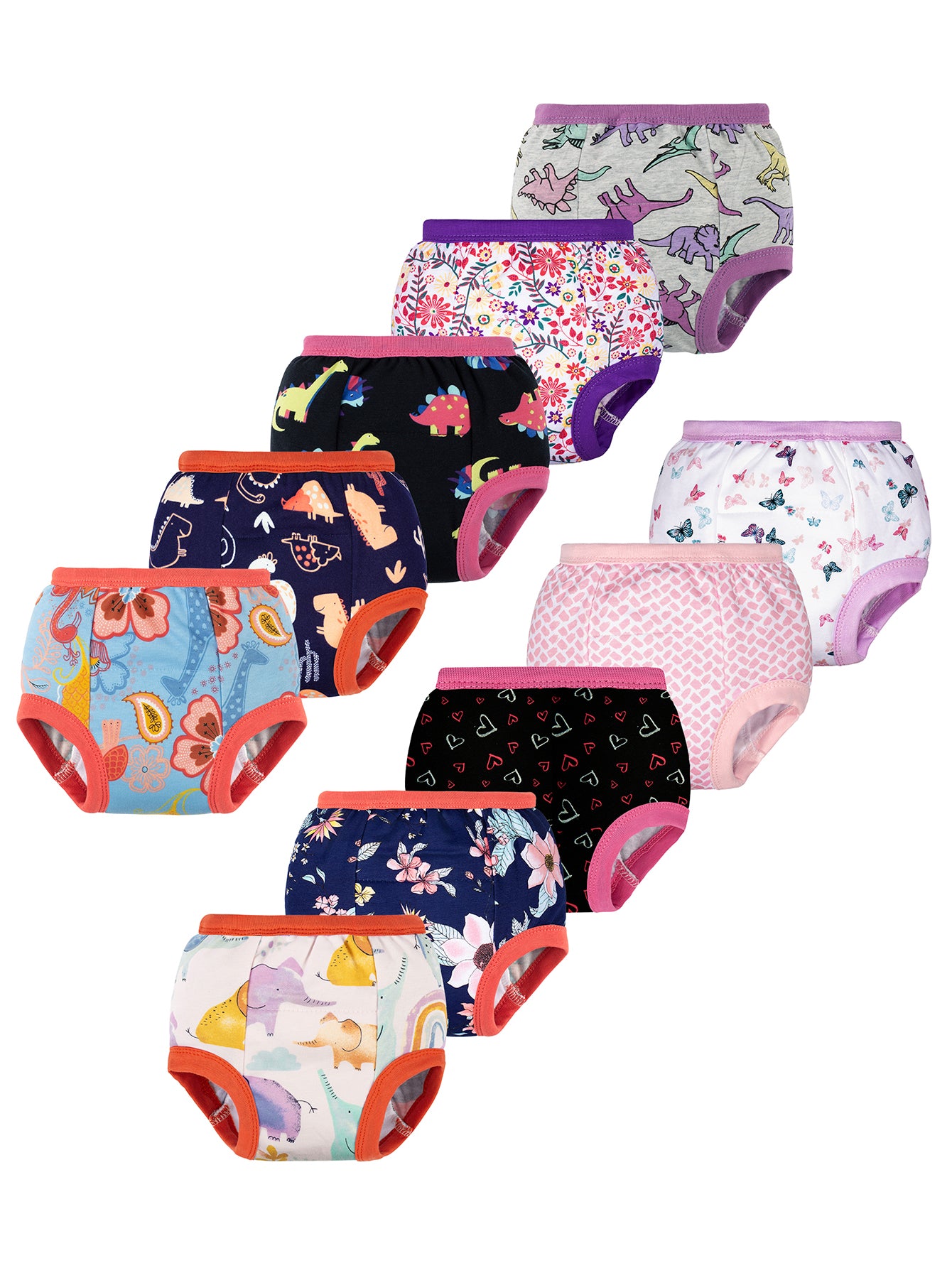 BIG ELEPHANT 10-Pack Cotton Training Pants Absorbent, Soft for Babies & Kids (12 Months - 10 Years)