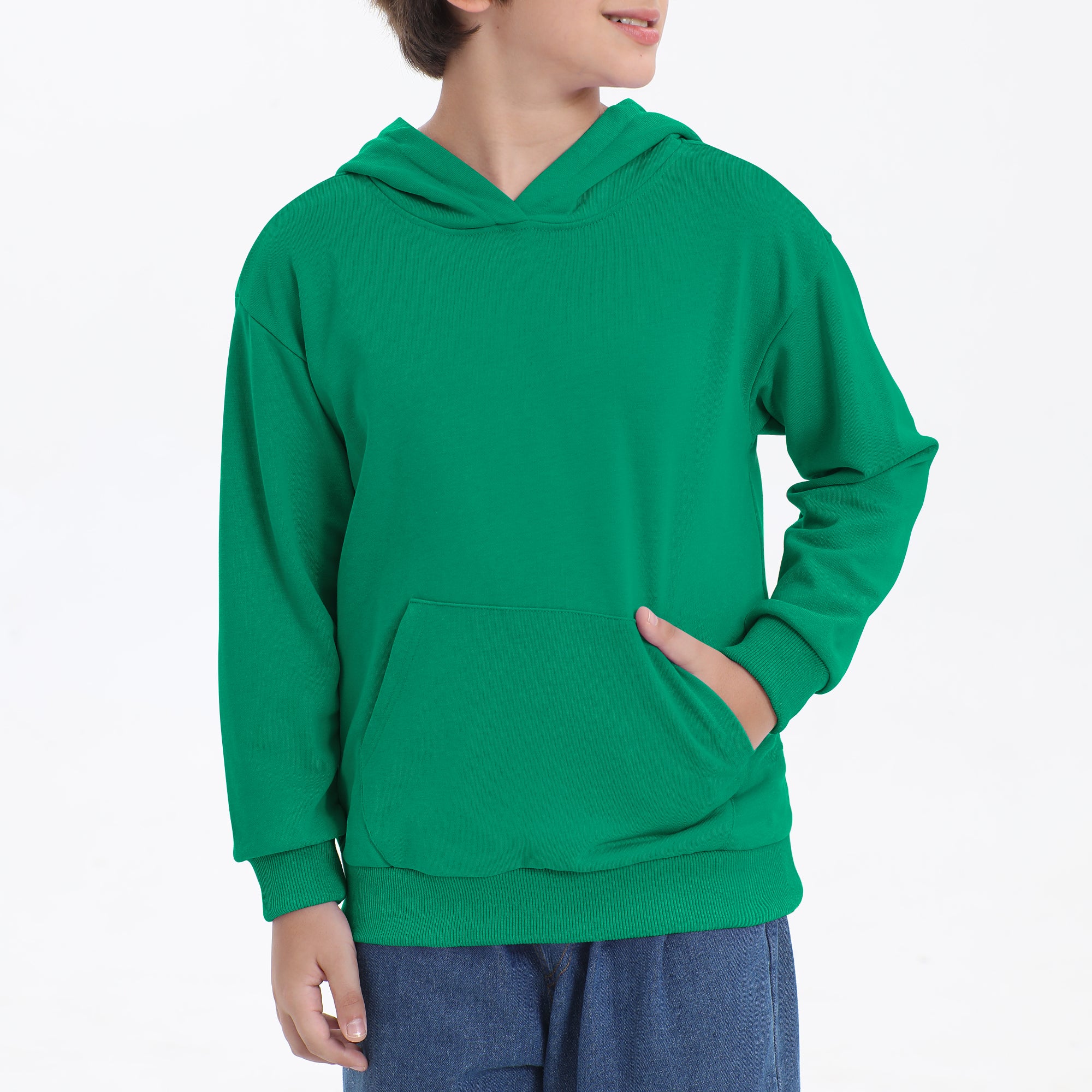 BIG ELEPHANT Boys’ and Girls’ Lightweight 100% Cotton Hooded Sweatshirt with Pocket – Long Sleeve for School & Everyday Wear