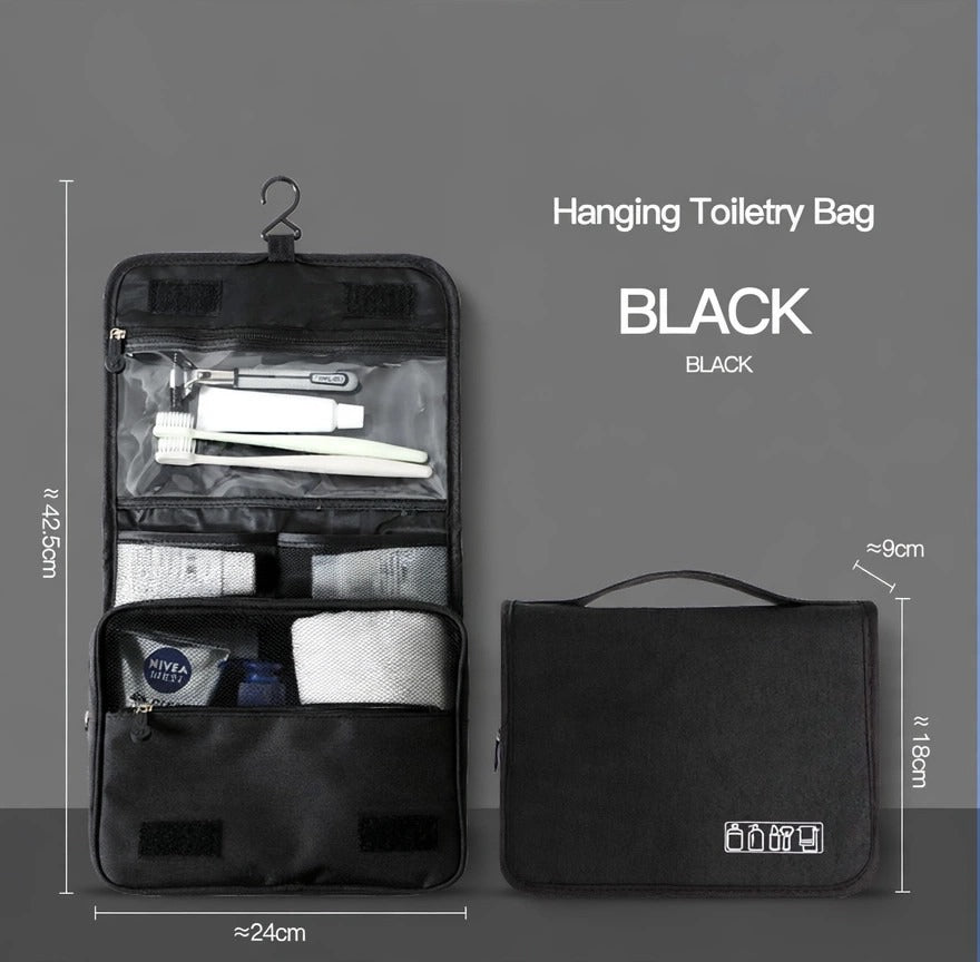 Hanging Toiletry Bag — Black