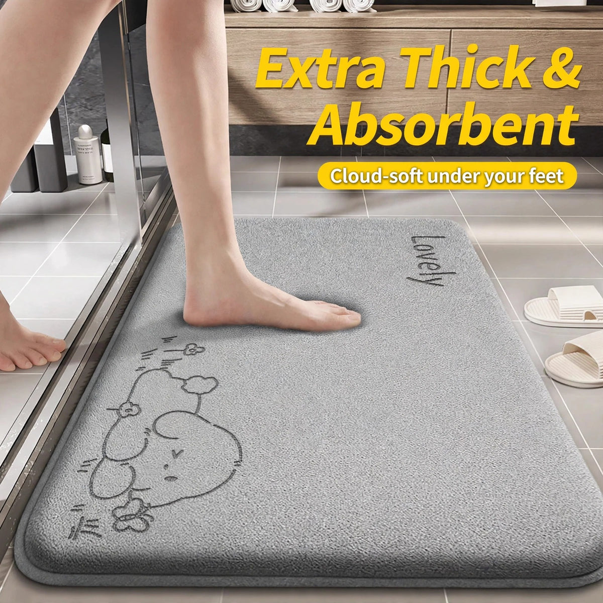 Extra thick and absorbent bath mat