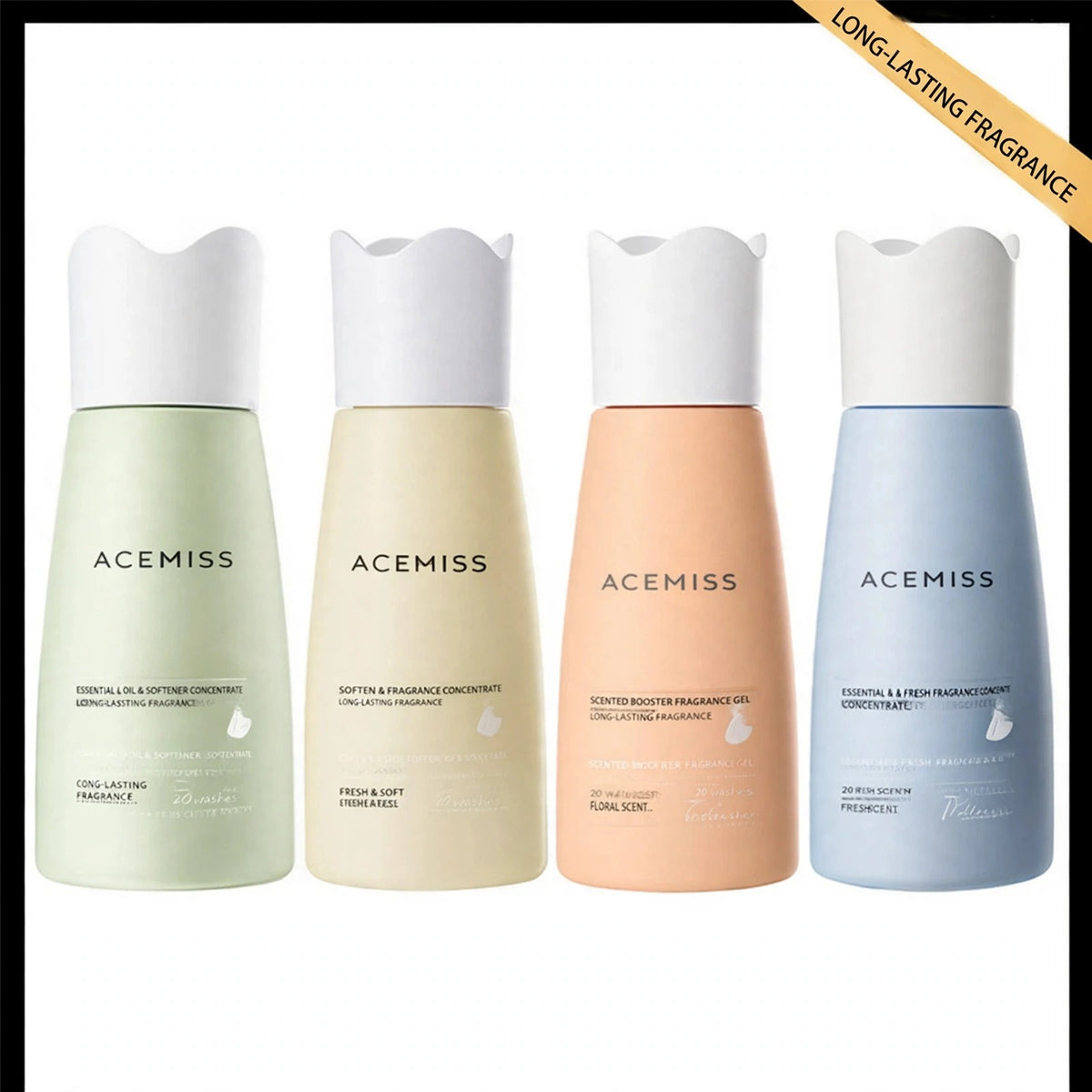 Laundry scent beads in four scents