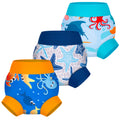 BIG ELEPHANT 3-Pack Reusable Swim Diapers, Adjustable, Washable, and Waterproof for Boys and Girls, Sizes XS-XXL