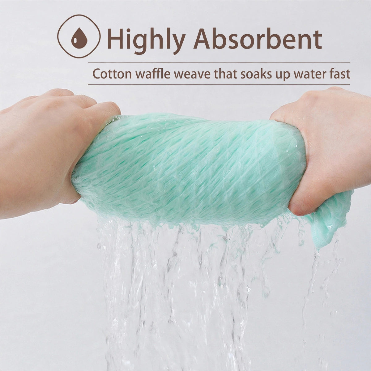 Highly absorbent cotton waffle weave