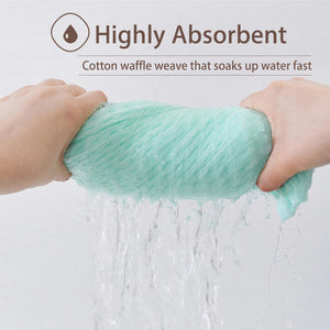 Highly absorbent cotton waffle weave
