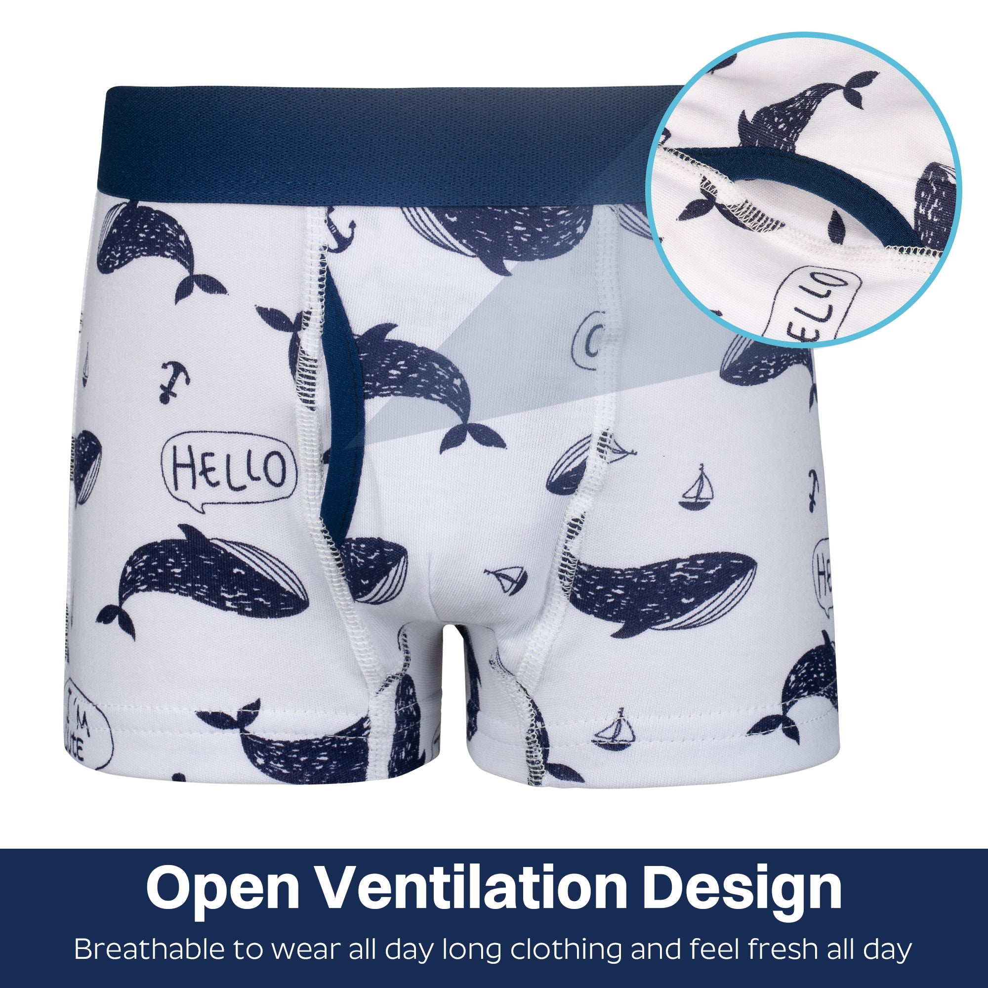 BIG ELEPHANT 10-Pack Boys' Cotton Boxer Briefs – Soft, Breathable Toddler Underwear with Fun Dinosaur Prints, Size 3T-10Y