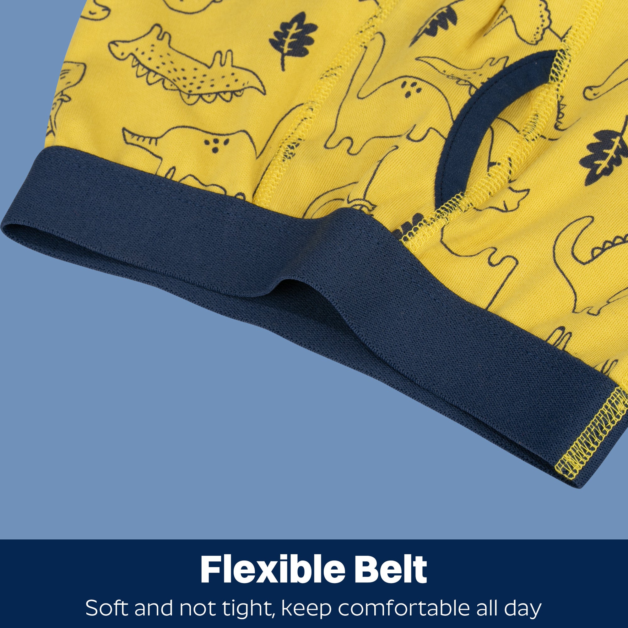 BIG ELEPHANT 10-Pack Boys' Cotton Boxer Briefs – Soft, Breathable Toddler Underwear with Fun Dinosaur Prints, Size 3T-10Y