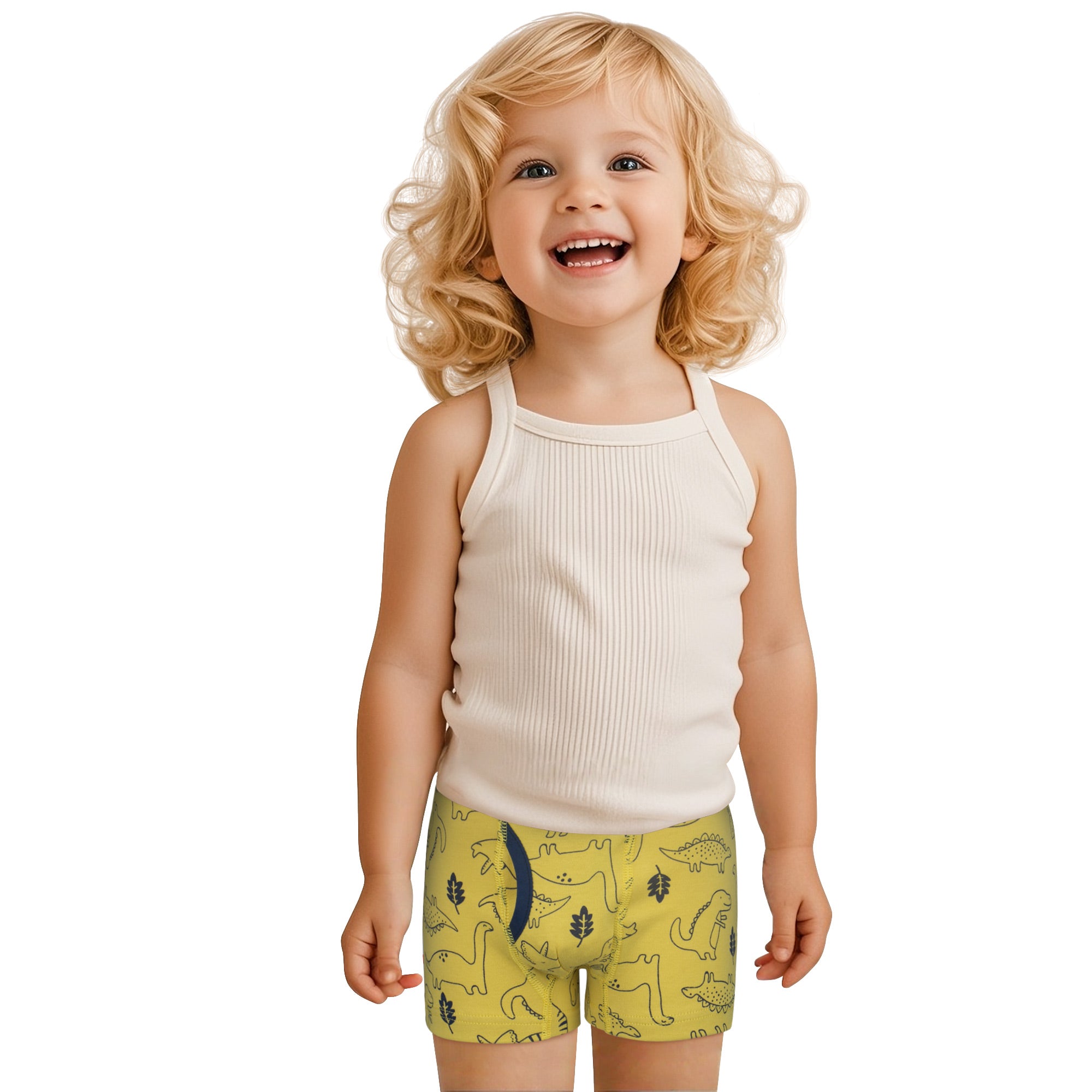 BIG ELEPHANT 10-Pack Boys' Cotton Boxer Briefs – Soft, Breathable Toddler Underwear with Fun Dinosaur Prints, Size 3T-10Y