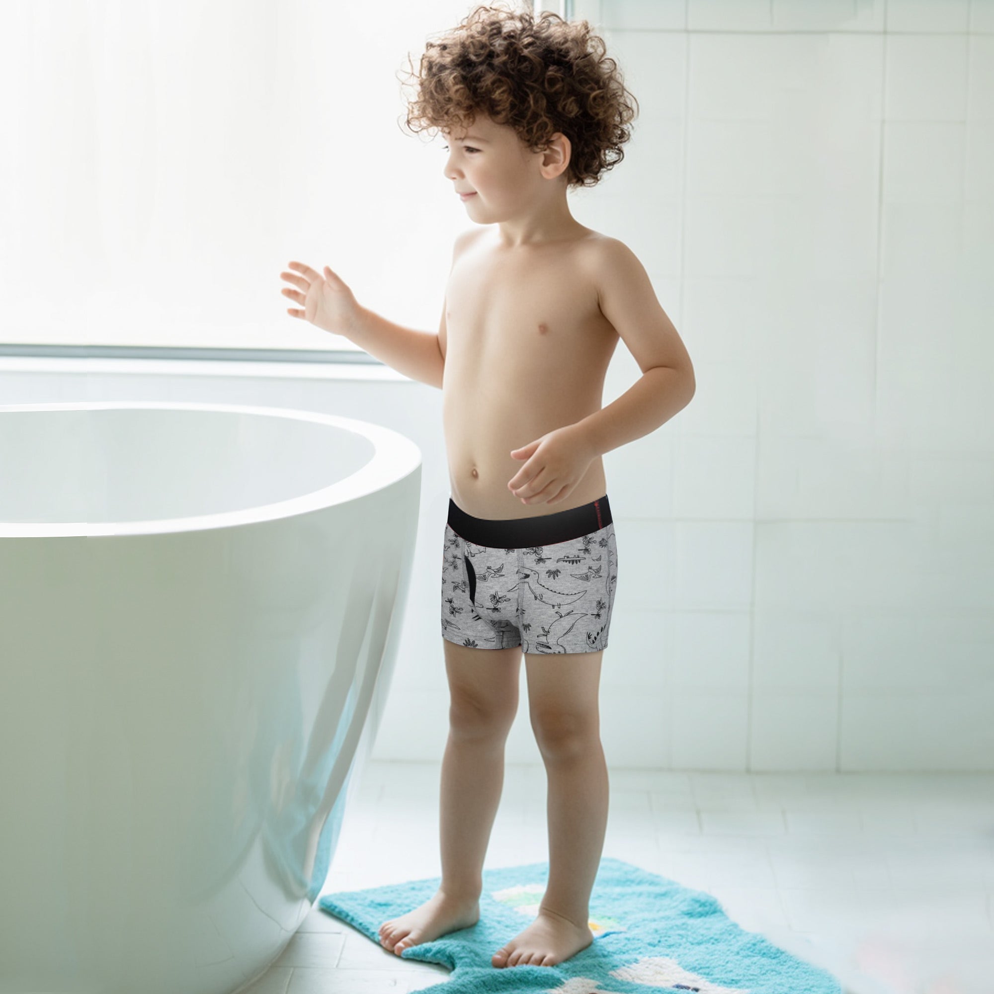 BIG ELEPHANT 10-Pack Boys' Cotton Boxer Briefs – Soft, Breathable Toddler Underwear with Fun Dinosaur Prints, Size 3T-10Y