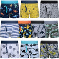 BIG ELEPHANT 10-Pack Boys' Cotton Boxer Briefs – Soft, Breathable Toddler Underwear with Fun Dinosaur Prints, Size 3T-10Y