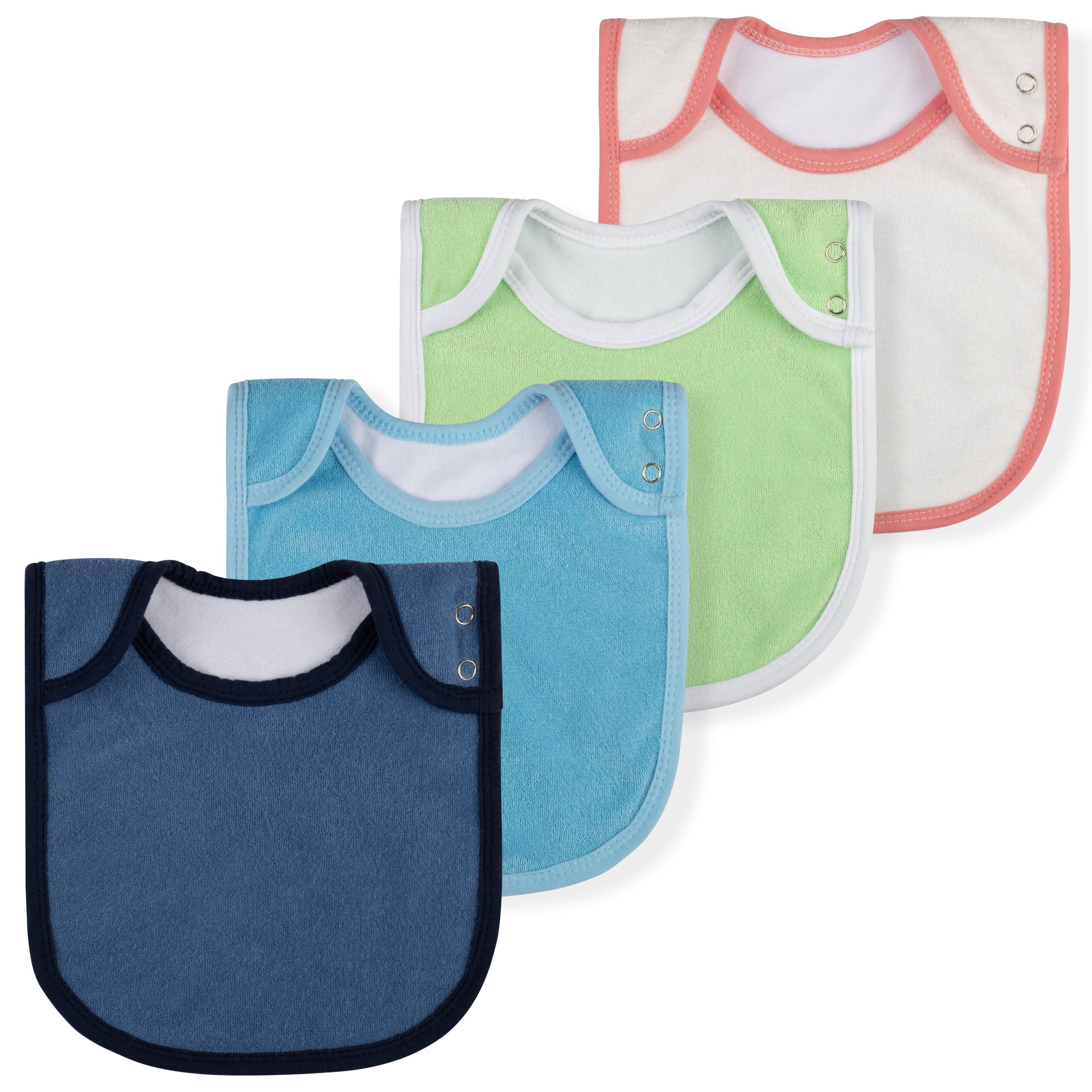 BIG ELEPHANT 4 Packs Baby Bibs Cotton Baby Drool Bibs for Drooling and Teething Solid
