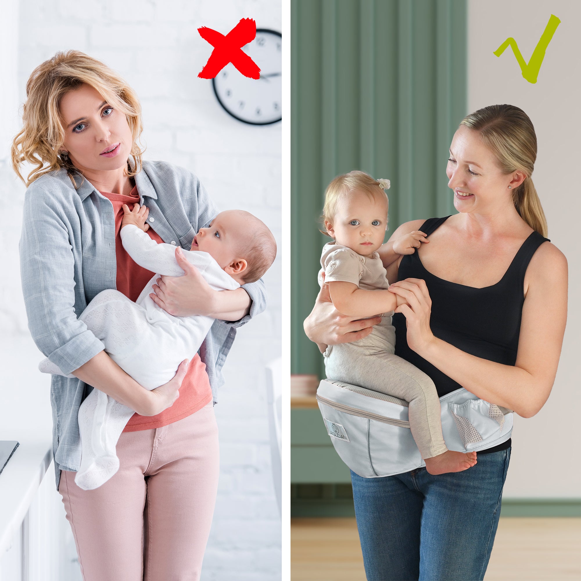 Ergonomic Hip Seat Baby Carrier with Storage Pocket, Adjustable Waist Support for 0-36 Months Newborn and Toddler