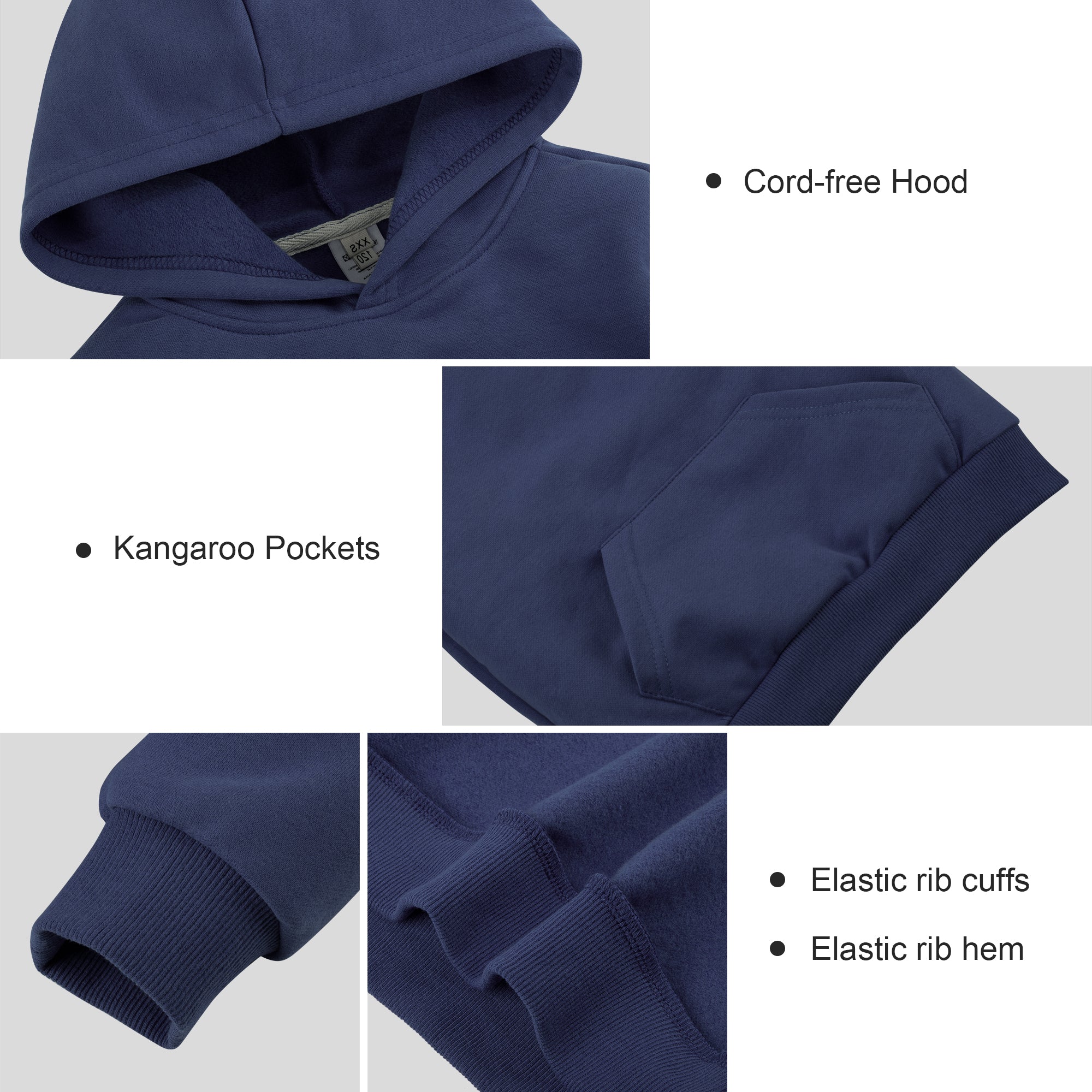 BIG ELEPHANT Boys' and Girls' Fleece Pullover Hoodie – Warm Long Sleeve Hooded Sweatshirt with Front Pocket for Kids
